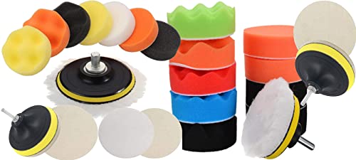 Image of DIY Crafts With 4x Felt 4x Fur 4x Backer Pad, 2 inchinch Kit, 12-17x Gross Polishing Buffing Pad Kit Drill Nut Polishing Foam Buffing Compound Auto Polish (With 4x Felt 4x Fur 4x Backer Pad, 2 inchinch Kit)