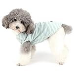 Zunea Hundeshirt für kleine Hunde, Katzen, Haustiere, gestreiftes T-Shirt für den Sommer, coole Weste, Welpen, Basic, Tank-Top, weiche Baumwolle, Chihuahua, Kleidung für Hunde, Grün, Größe XL – Bild 2