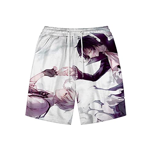 ISaikoy Anime Bungo Stray Dogs 3D Printed Beach Shorts Swim Trunks Summer Boardshorts Jersey Short Pants