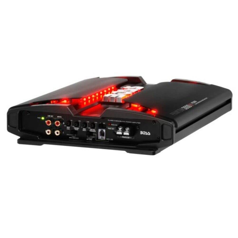 KIT SET PER BOSS AUDIO SYSTEMS PHANTOM PD3000, 1 amplificatore 1 canale, da 3000 watt max, specifico per subwoofer, classe d, con controllo remoto incluso e filtro subsonico, 1 pezzo
