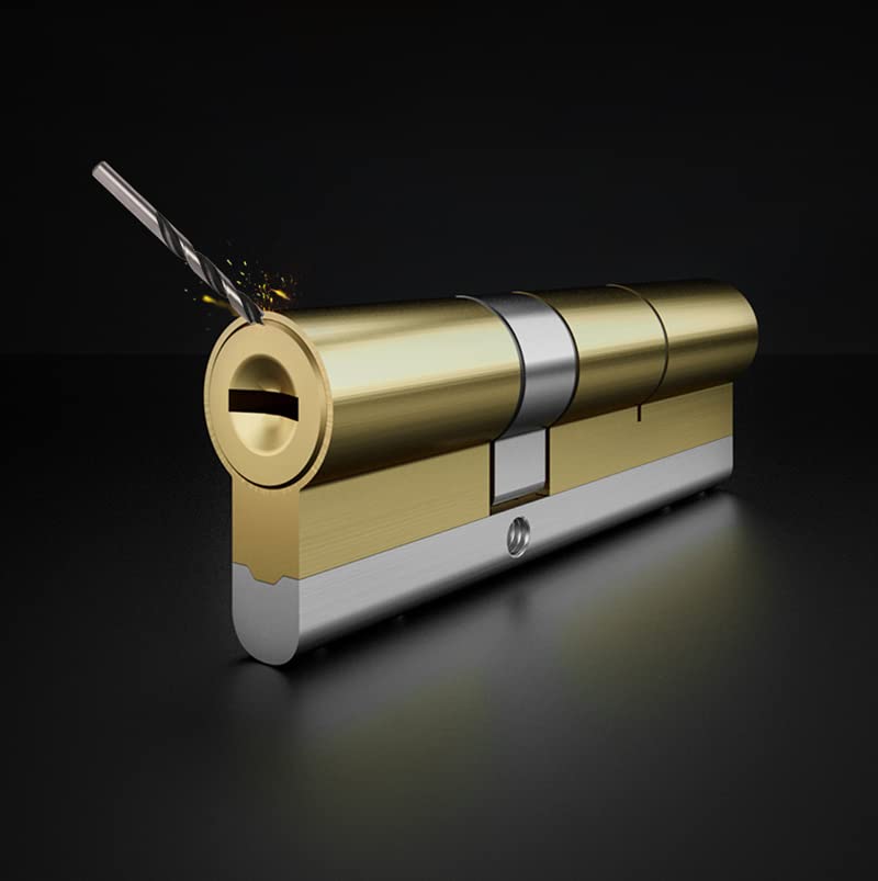 Wkładka bębenkowa. Mosiężny cylinder z jednostronnym pęknięciem, pręt ze stali nierdzewnej Mosiężny cylinder z rowkiem wężowym Cylinder zamek)(110mm)