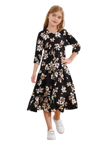 Robe Taille Haute Volants Ourlet pour fille au style décontracté et bohème