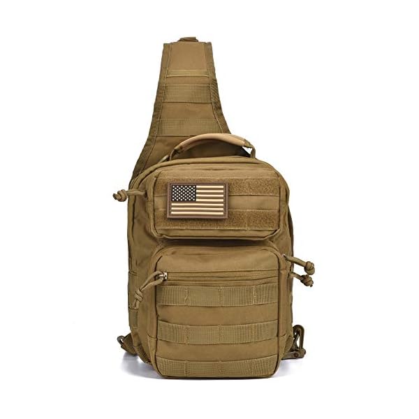 GEAR Tactical Sling Bag Pack Military Rover Shoulder Sling Backpack Molle Assault Range Bag Everyday Carry Diaper Bag Day Pack Tan Small - Image 4