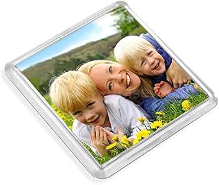 Turquoise Personalised Acrylic Photo Coasters Square Drink Mats Gift Set | 80mm (Pack of 1)