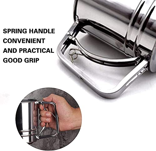 Image of Flour Sifter for Baking Atta chhani Hand Press Design Stainless Steel Flour Sifter Corrosion Resistant Large Capacity Flour Sieve Cup for Sugar Flour and Coffee Powder | Atta Chalni (B)