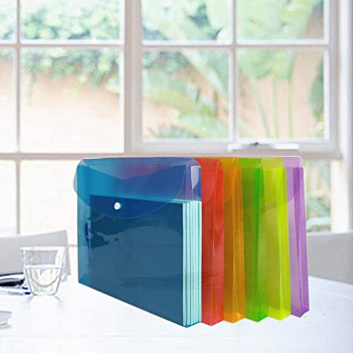 Fjca Plastic Envelopes With Snap Closure Legal Size Expandable Organizition Assorted Color File Folder For Home Office 6Pcs #TOP5