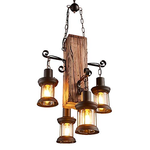 Lustre rétro E27 en métal et verre ZH1YFD pour suspension de salon
