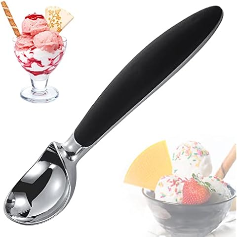 Ice Cream Scoop Commercial Ice Cream Scoops Ice Cream Scoop Non-Slip Rubber Grip Zinc Alloy Ice Cream Scoop for Home Restaura Cover