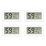 YFFSFDC 4個 LCDデジタル温湿度計温度計 センサー内蔵 室内用 オフィス 家庭 水族館 繁殖地 冷蔵庫 クローゼット用 (ホワイト)