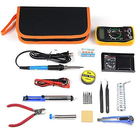 Soldering Electric Soldering Iron Kit 110V 220V 60W Welding iron Tools Set With Multimeter Desoldeirng Pump Pilier Hand Tool Set - (Power: EU 220V, Color: 110V)