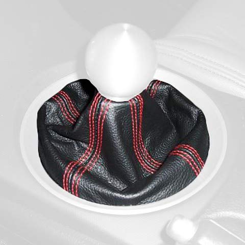 RedlineGoods Shift Boot - Automatic Compatible with Nissan 350Z 2003-08. Tailor Made - not Universal. Genuine top-Grade Italian Black Leather with Blue Thread