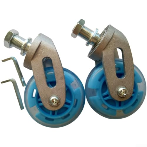 Ruedas Waveboard de poliuretano de 80 mm, 2 piezas con soporte de aleación de aluminio para reemplazo de monopatín y fiable (azul)