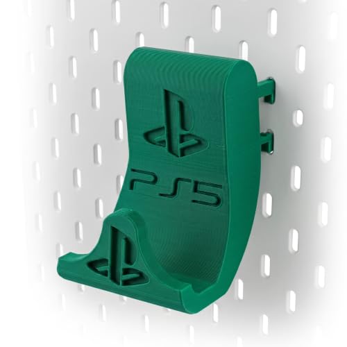 Image of PS5 Controller Holder for IKEA Skadis Pegboard | Organizer Hook Stand & Secure Display Hanger for PlayStation 5 Controller, Green, 3