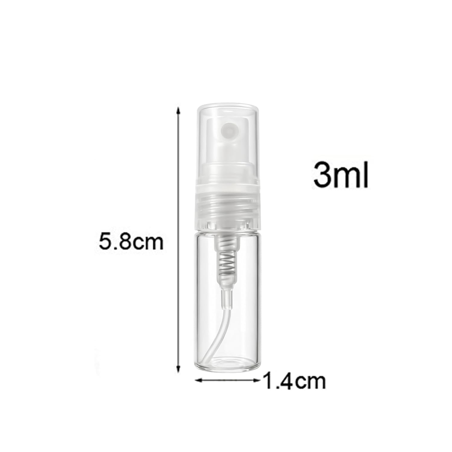elfenstal- 10pcs 20pcs Mini claro 3 ml 5 ml atomizador de 1/6 oz fina niebla botella de cristal vacía botella de Spray Rellenable fragancia perfume aroma muestra paño limpio para viajes partido maquillaje herramienta libre pipeta