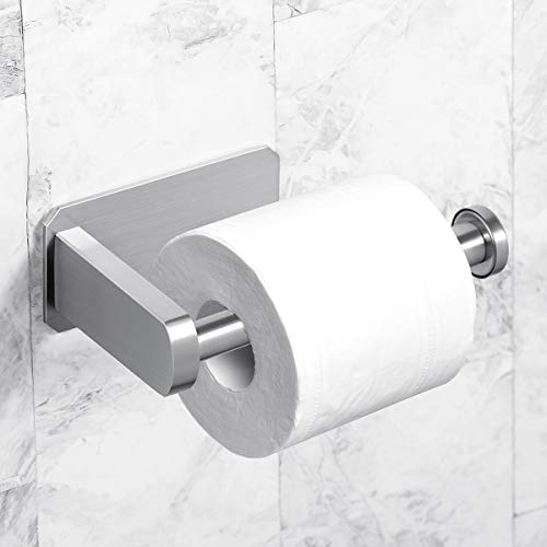 Toilet Paper Holder Self Adhesive - Vaehold Kitchen Washroom Adhesive Toilet Roll Holder No Drilling For Bathroom Stick On Wall Stainless Steel Brushed #TOP3