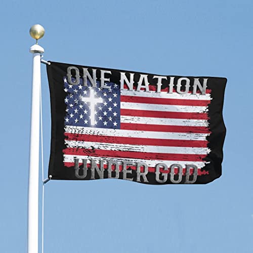 One Nation Under God Jesus Flag God America Flag 3X5 Ft Outdoor America Flag With Jesus Christ Polyester Christian Banner For Indoor/Outdoor House Decor #TOP2