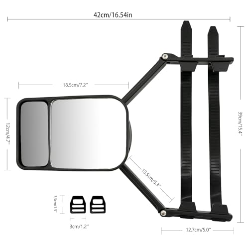 Espejo lateral para remolque y extensión ajustable de retrovisor para camión con rotación 5