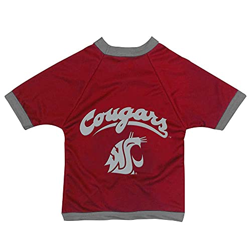 Jersey de chien Washington State Cougars en maille couleur équipe taille Tiny