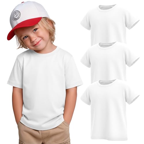 Image of Oakgarden 3 Pack Toddler Boys Crewneck T Shirts | 18M-5T, Short Sleeve Solid Tees, Soft Basic Tops, Baby Summer Clothes, Daycare, Preschool, Playdates, Daily Wear