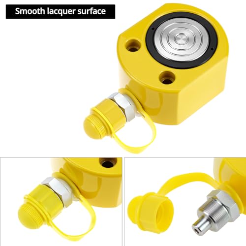 Image of QWORK 20T Hydraulic Cylinder Jack - Mini Hydraulic Ram Jack Porta Power with 13mm Stroke, Manual Pump & Heavy-Duty Metal Structure for Machinery & Construction