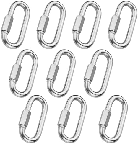 100 Pièces Chaînons Acier Inoxydable 304 M3.5 Avec Mousquetons - Argent, Pour Fixation Rapide