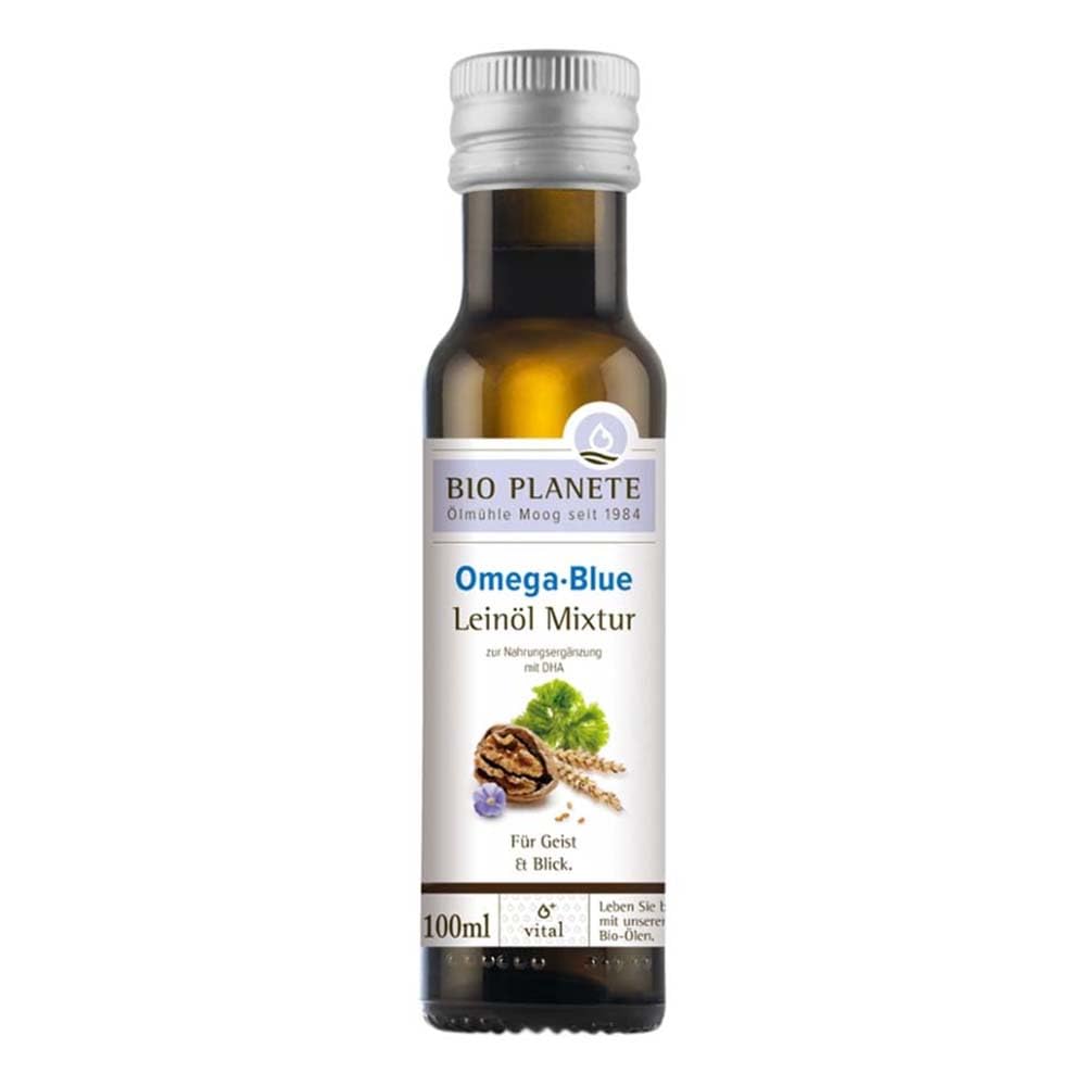 Bio Planete Omega Blue Leinöl-Mixtur zur Nahrungsergänzung (6 x 0,10 l)
