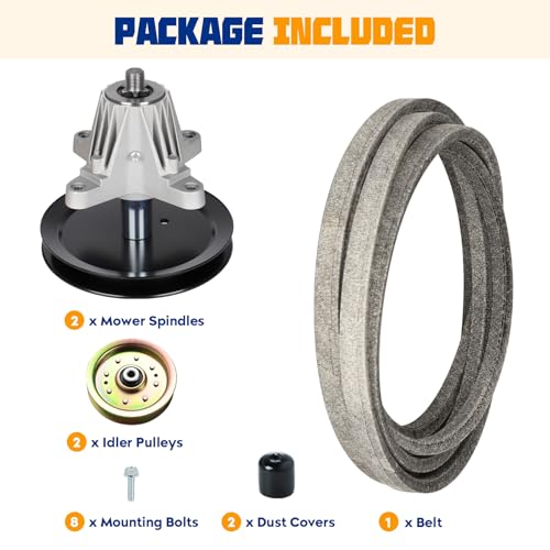 AEagle 46" Mower Deck Rebuild Kit Spindle Pulley Idler Belt 918-04636 918-04636A 918-04865 918-04865A 618-04636 618-04636A 618-04865 618-04865A for Cub Cadet MTD Troy Bilt Craftsman LTX1045 LTX1046 by Aeagle - Image 8