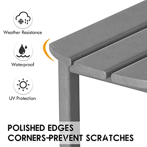 Dailylife Side Table, Plastic Outdoor Adirondack End Table, Patio Coffee Table, Weather Resistant, Pool Composite Outdoor Tables For Patio Deck Garden, Backyard & Lawn Furniture #TOP4