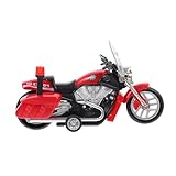 FRCOLOR Polizeimotorrad aus Abs und Legierung Rückziehfunktion Motorrad Modell für Fördert Hand Auge Koordination für Jungen und Mädchen