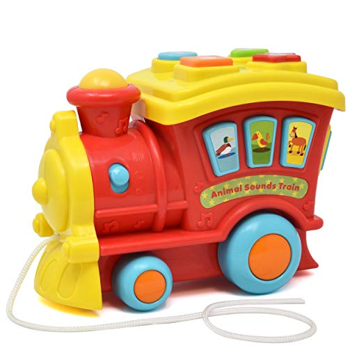 Push and Pull Music Toy for Toddlers and Baby, Interactive Learning Sing Along Train, Animal and Number Count Activity Truck