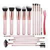 Real Perfection Makeup Brush Set 16 Pcs with 1 Eyebrow Razor Premium Synthetic Foundation Powder Concealers Eyeshadow Blush Makeup Brushes Make up Brushes Kit (Pink)