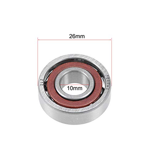 Uxcell 7000Ac Angular Contact Ball Bearing 10X26X8Mm, Single Row, Open, 25° Contact Angle 5Pcs #TOP3