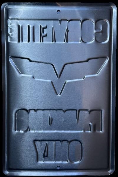 Miniatura 2 de Hangtime Corvette Parking Only Sign colores de fondo para que coincida con tu veterinario (aluminio, azul lago)