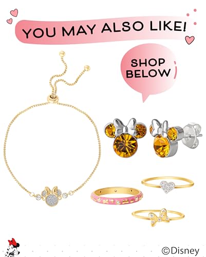 Disney-Minnie-Mouse-Crystal-Birthstone-Jewelry-Birth-Month-Pendant-Necklace-Silver-Plated