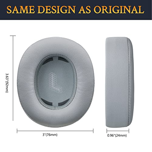 SOULWIT Earpads Cushions Replacement for JBL E55BT Over-Ear Wireless Headphones, Ear Pads with Softer Protein Leather-Grey - Image 3