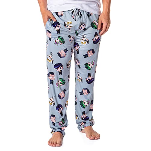 Jojo's Bizarre Adventure Men's Diamond Is Unbreakable Chibi Character Adult Lounge Pajama Pants