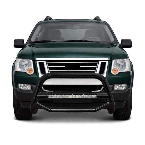 Image of Black Horse MAX Beacon Bull Bar No Skid Plate Black Compatible with 2006-2010 Ford Explorer|2007-2010 Ford Explorer Sport Trac-MAB-FOEXB