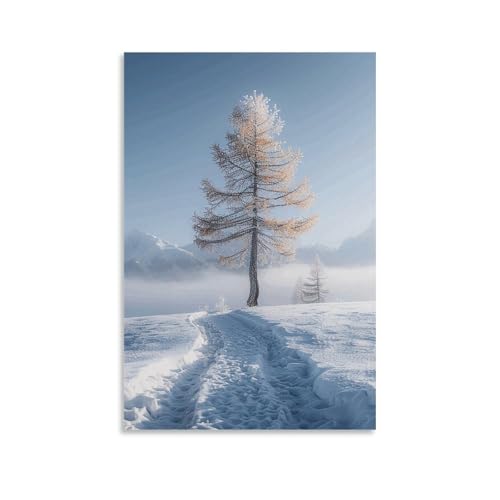 Toile mélèze 60x90 cm suspendue sans cadre pour déco de salon
