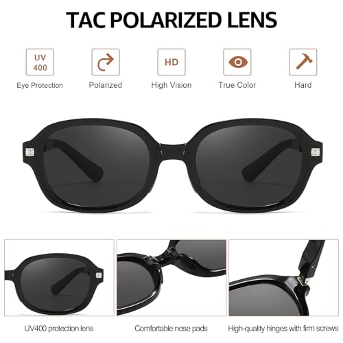 IGnaef® Foldable Polarized Sunglasses for Women Men, Lightweight UV Protection Folding Sun Glasses with Case IF5233