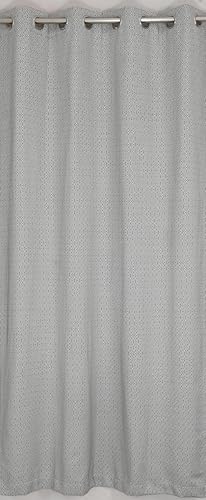 Image of Fabrilia Jacquard Geometric Pattern Curtains for Long Door | Black & White Diamond Design | Room Darkening Curtain Panels | Pack of 1 Piece | 9 feet