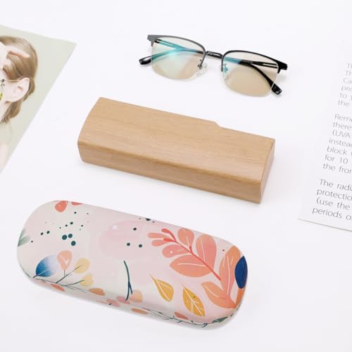 Image of PERFECTSIGHT Hard Shell Eyeglasses Case, PU Leather Protective Glasses Case, Cute Eyeglass Case for Women Men Girls