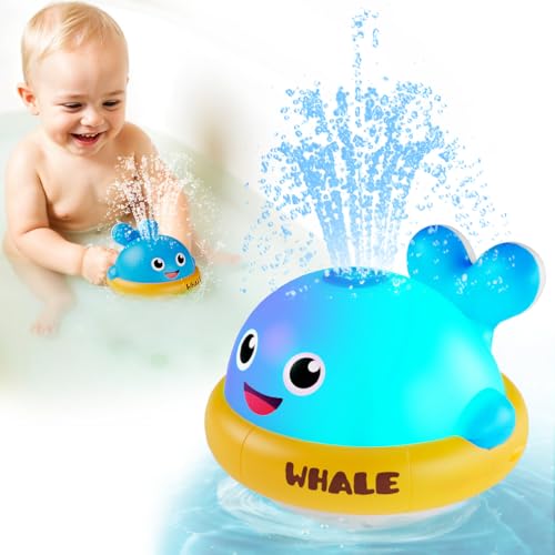 Leuchtendes Badespielzeug Baby ab 1-2 Jahre: Badewannenspielzeug ab 1 2 3 Jahr - Wasserspielzeug Garten Kinder Outdoor - Entzückender Wal Geschenk 1-3 Jahr Junge
