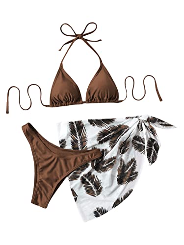GORGLITTER Bikini Mit Rock Damen Set 3 Teilig Triangel Bikini Set...