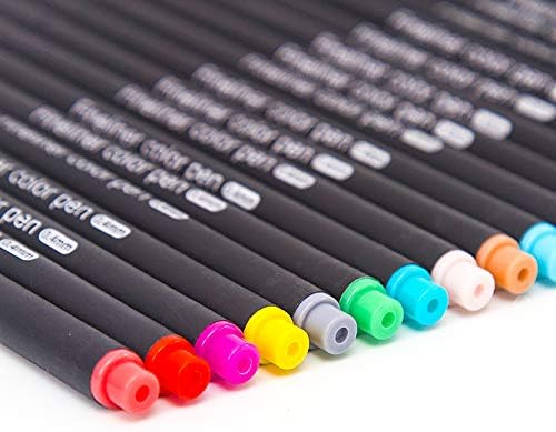 M&W Pack of 60 Fineline Colour Pens for Professional and Budding Artists 0.4mm Tip
