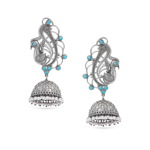 Image of Rubans Jhumka Earrings for Women & Girls | Wedding Jhumki Traditional Fashion Oxidised Ethnic Designer Jewellery Statement Gift