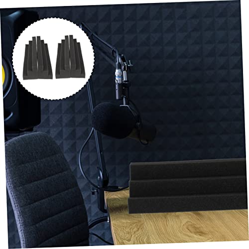 VANZACK 4 piezas paneles acústicos de esponja de alta densidad para absorción de sonido, paneles en forma de cuña para estudios de grabación, oficinas y hogares, color negro miniatura 5