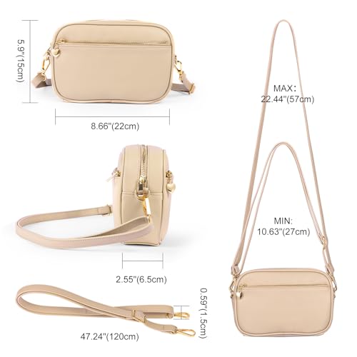 Triple Zip Small Crossbody Bag for women Pu Leather Purses Small Shoulder Handbag4