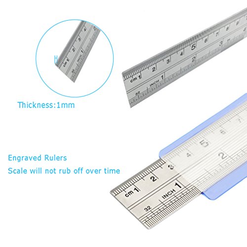 Teoyall - Righello in acciaio INOX, con regola di