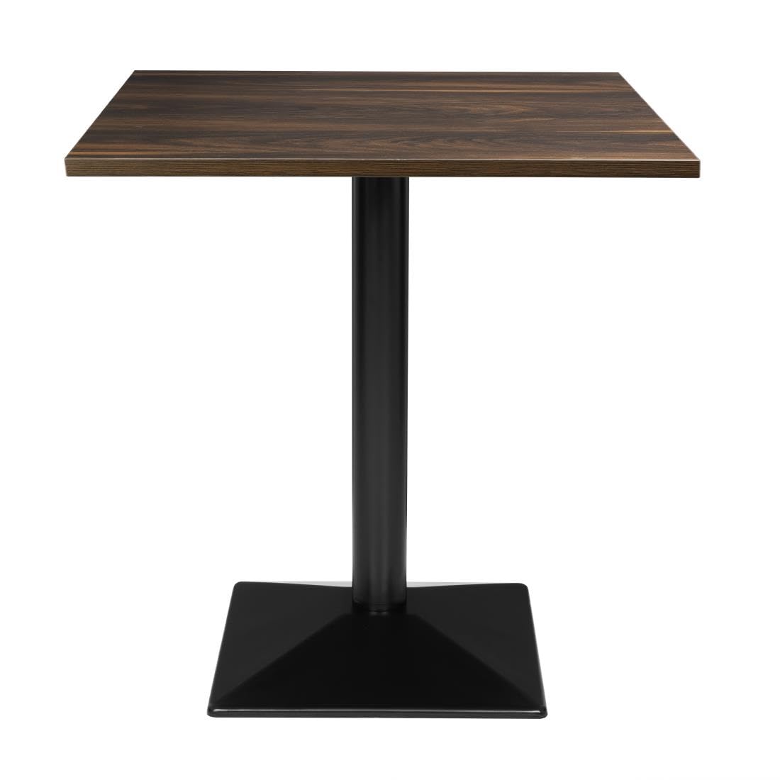 Table complète carrée Bolero en bois foncé 70cm pour bistrot