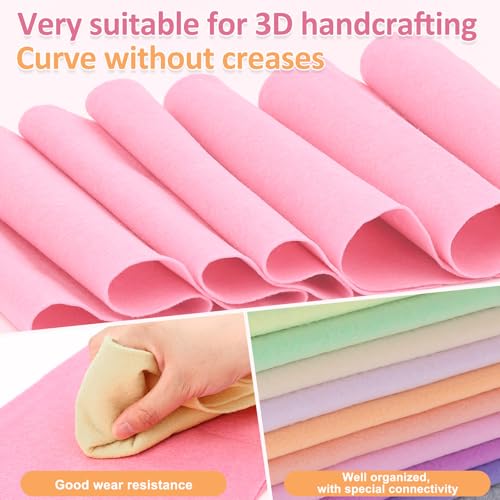 Image of XSEINO 12 Rolls 8 inchx35 inch 1.4mm Thick Soft Felt Fabric Sheet 12 Assorted Gothic Series Colors Felt Pack for DIY Craft Sewing Squares Nonwoven Patchwork
